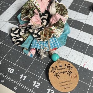 Scrunchy Set, made from vintage quilt